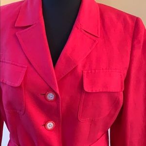 Perfectly Le Suit bright fuschia linen blazer